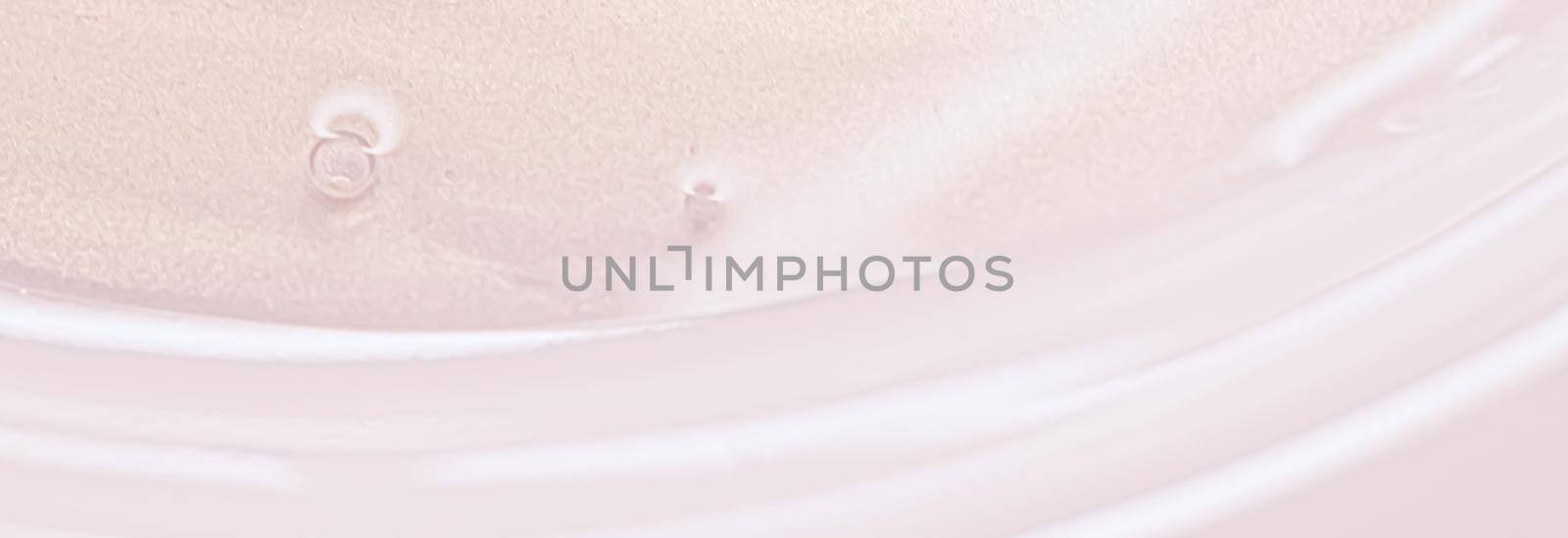 Glowing cosmetic emulsion, rose gold cream or lotion as beauty and skincare background closeup