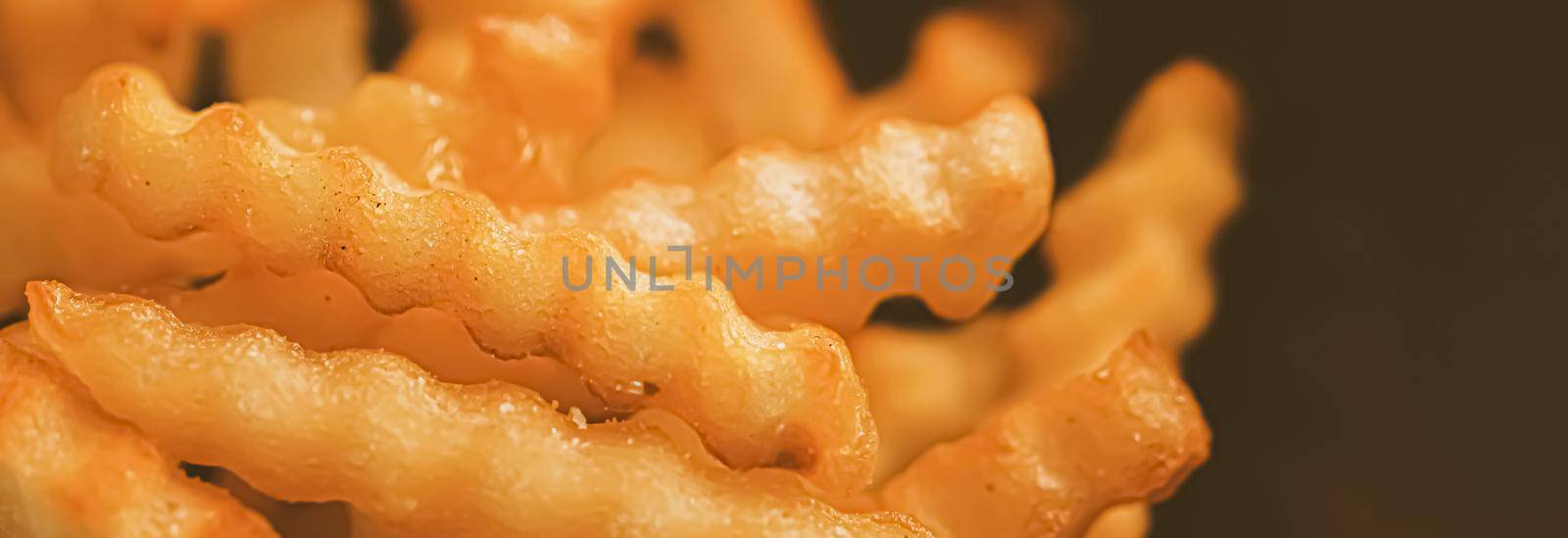 Homemade french fries, comfort food closeup