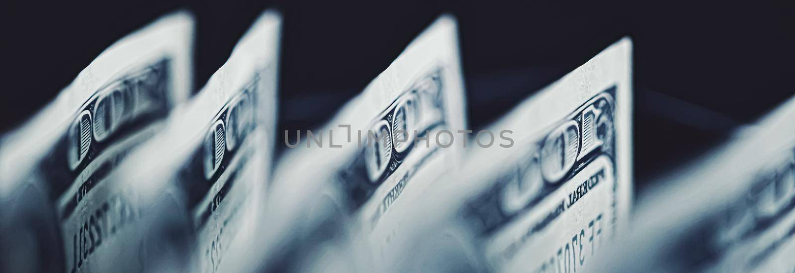 American dollar bills as finance and investment concept, macro closeup