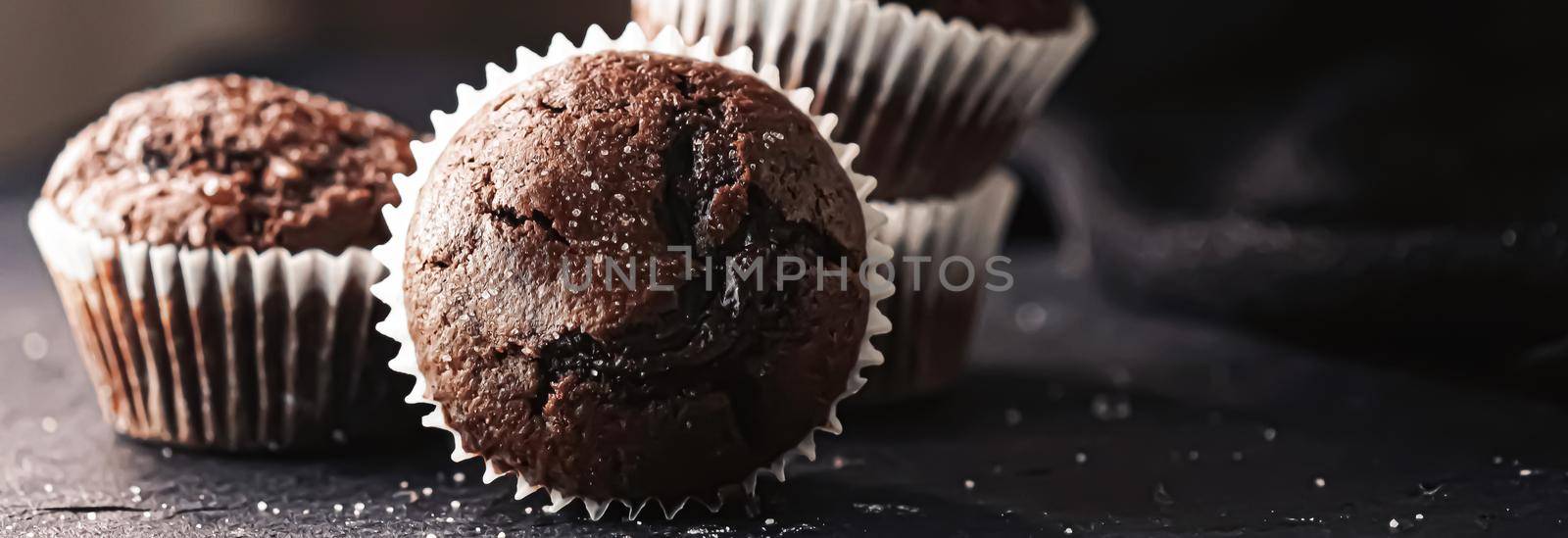 Homemade chocolate muffins, baked comfort food recipe by Anneleven