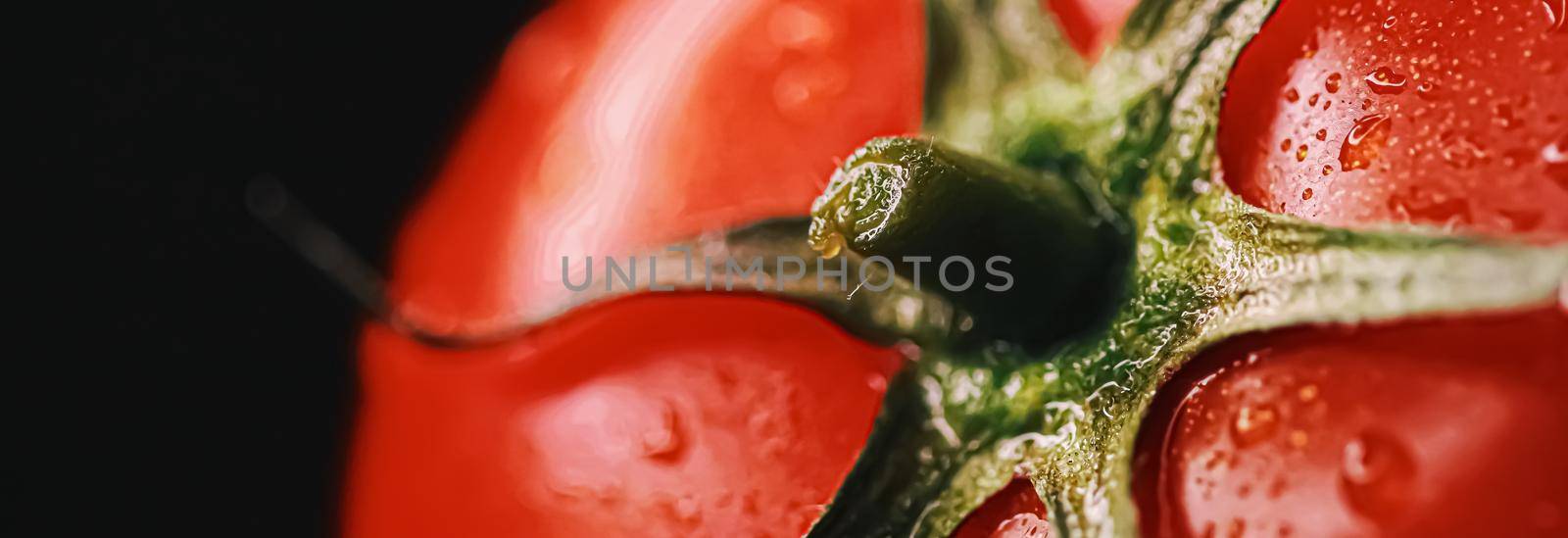 Fresh ripe tomato, organic food closeup