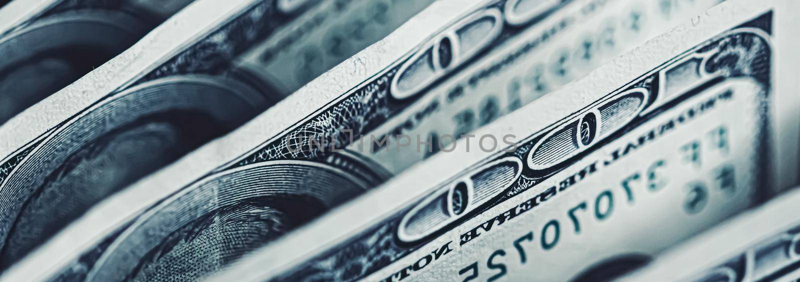 American dollar bills as finance and investment concept, macro closeup