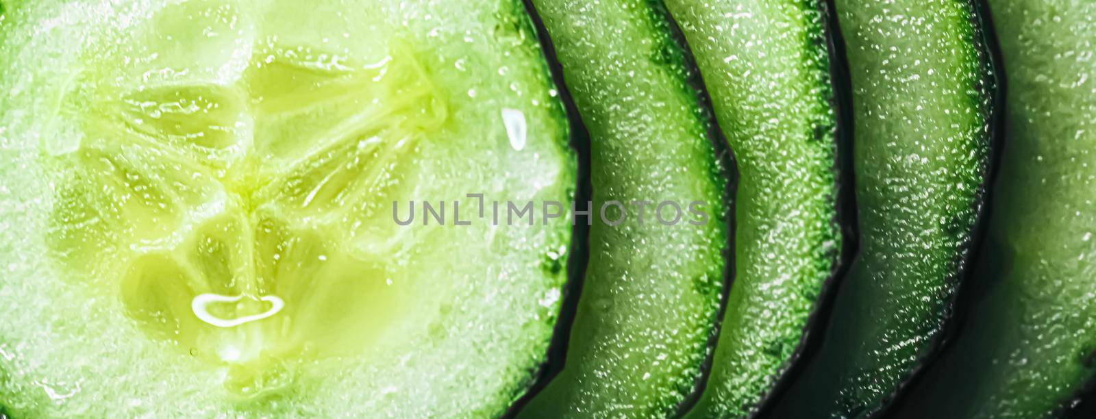 Fresh ripe cucumber, organic food closeup