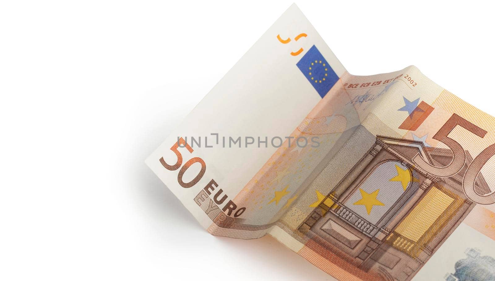 fifty euro banknote, isolated on white with clipping path. by SlayCer