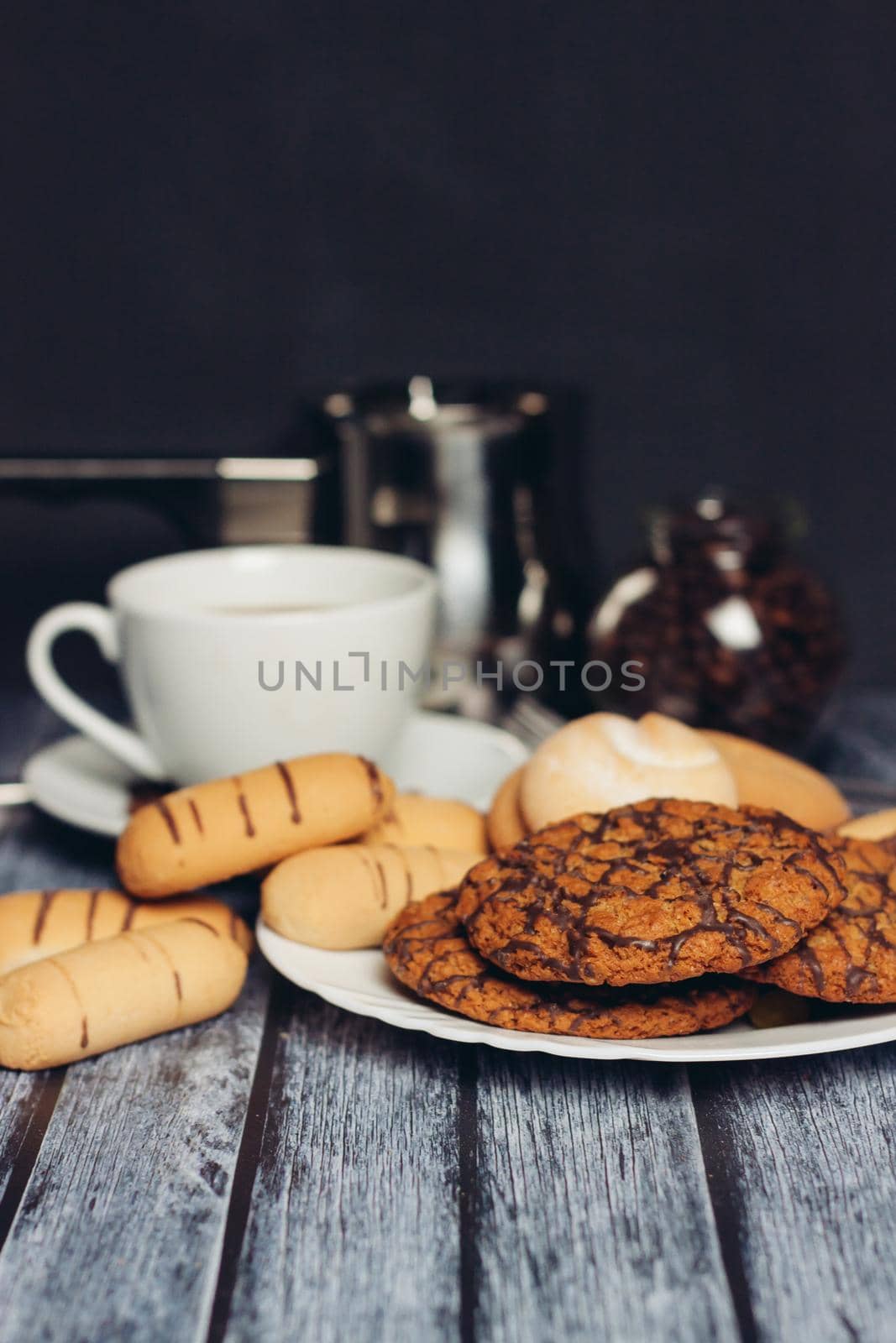 sweet cookies for tea on the table breakfast meal. High quality photo