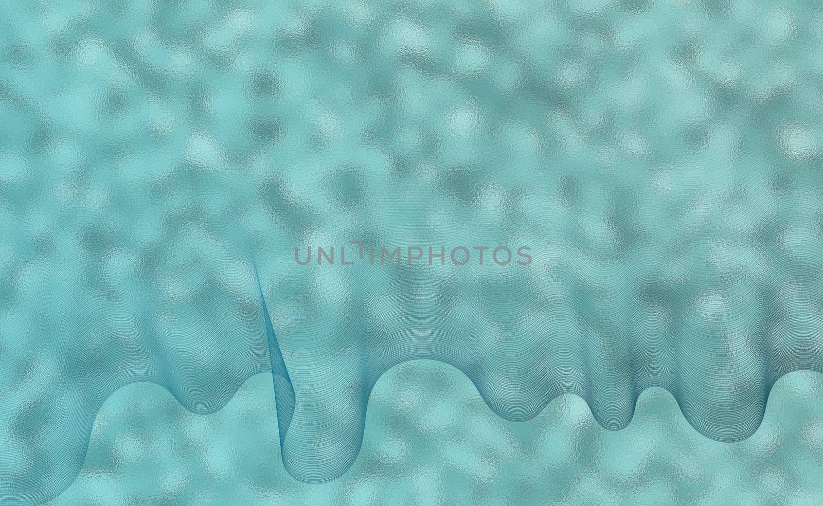 Abstract wave background in turquoise blue. Ocean sea water, ecology. Beautiful motion waving texture in blue green. Abstract lines design template for brochures, flyers. Illustration