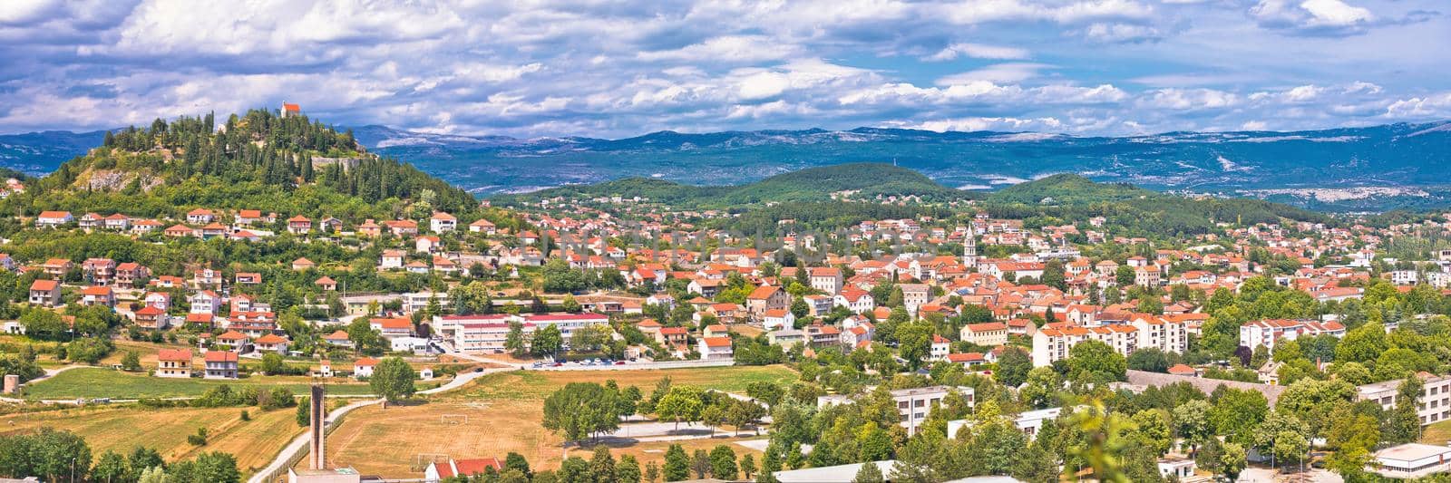 Sinj. Town of Sinj panoramic view, Dalmatia inland region of Croatia