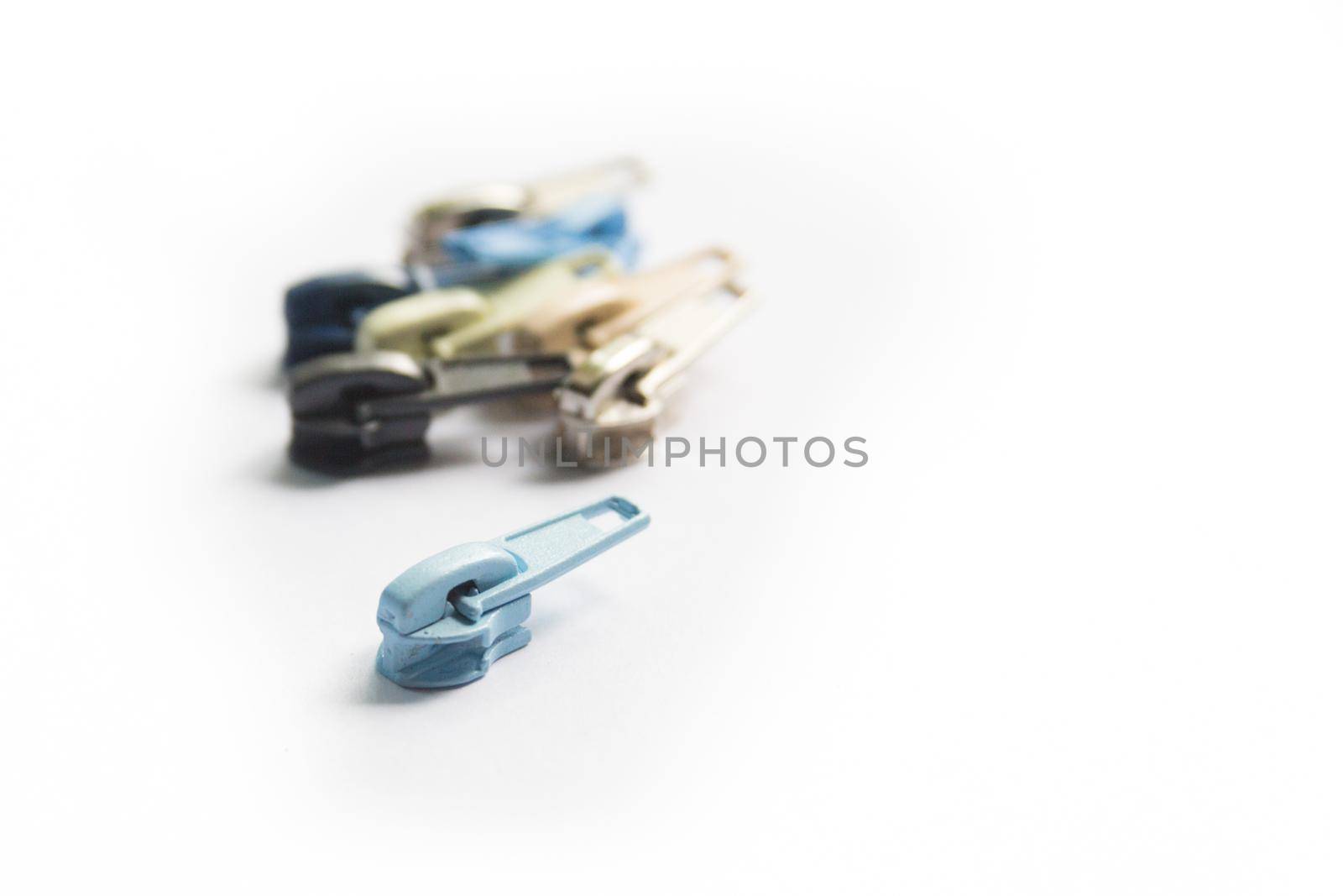 Zipper puller or slider collection isolated on white background