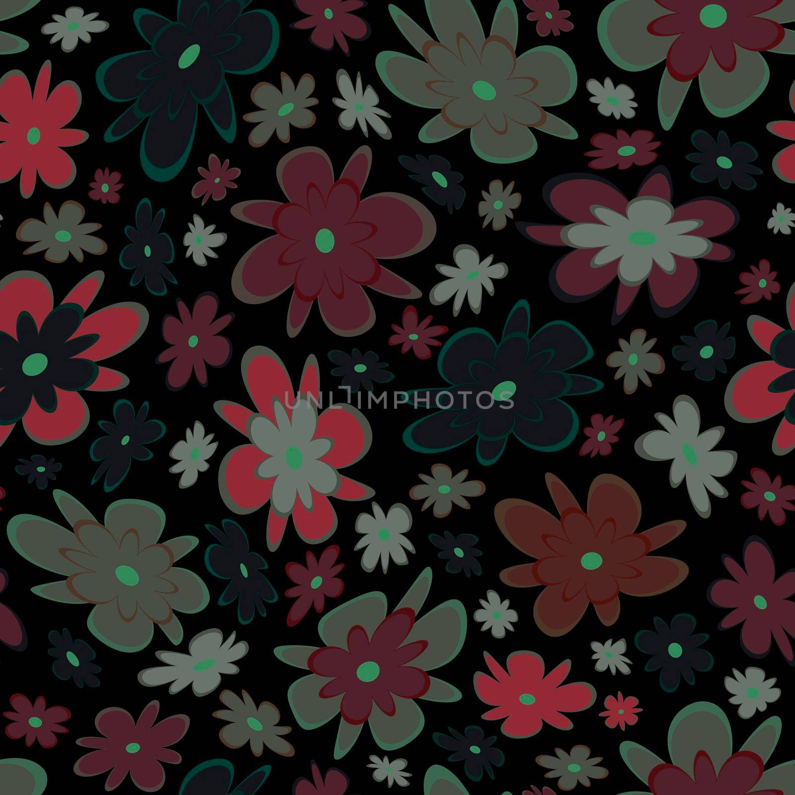 Trendy fabric pattern with miniature flowers.Summer print.Fashion design.Motifs scattered random.Elegant template for fashion prints.Good for fashion,textile,fabric,gift wrapping paper.Brown on black.