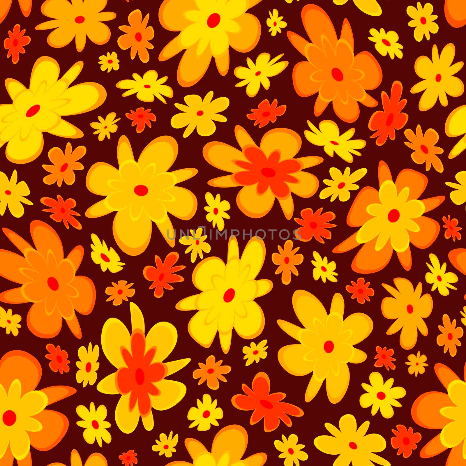 Trendy fabric pattern with miniature flowers.Summer print.Fashion design.Motifs scattered random.Elegant template for fashion prints.Good for fashion,textile,fabric,gift wrapping paper.Yellow orange.