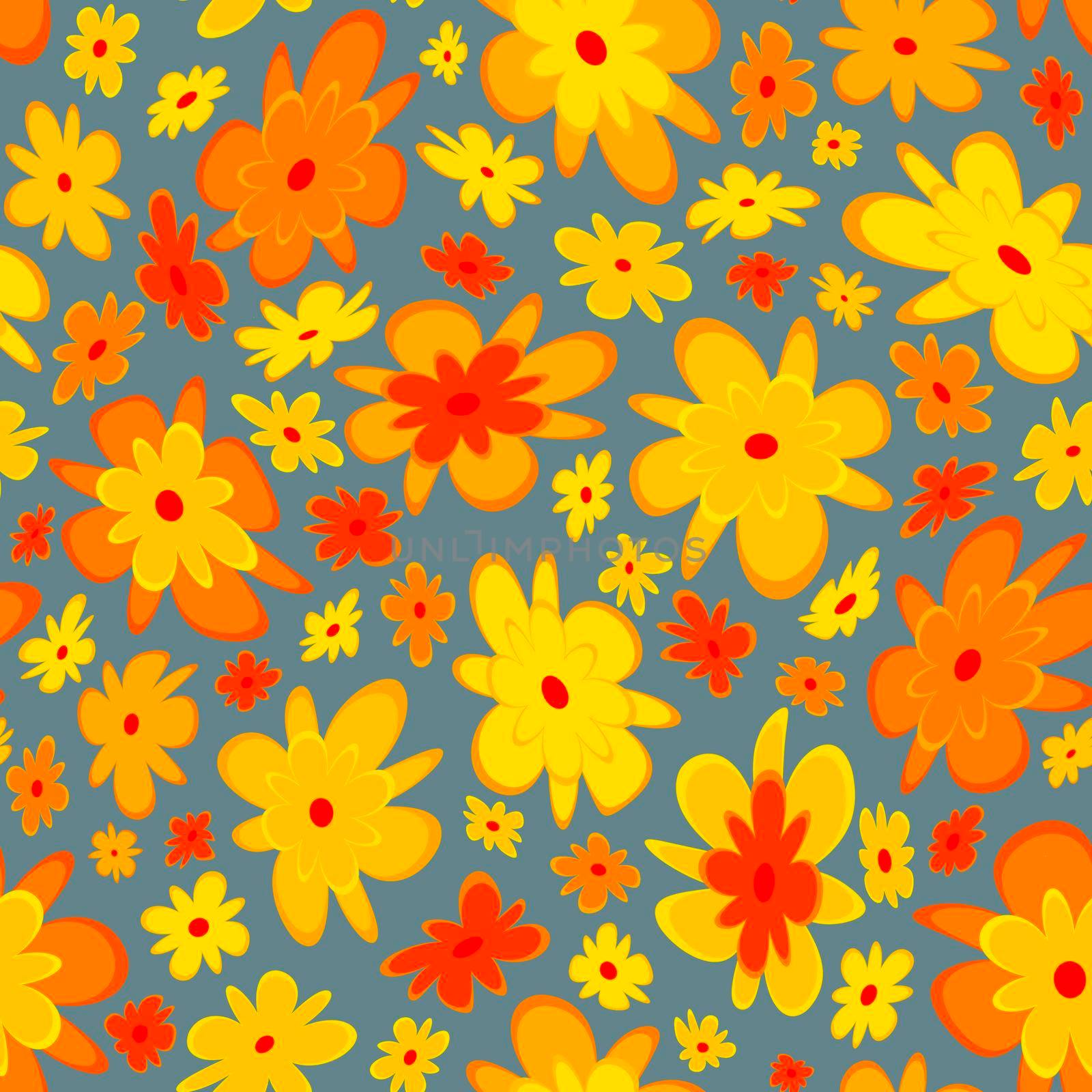 Trendy fabric pattern with miniature flowers.Summer print.Fashion design.Motifs scattered random.Elegant template for fashion prints.Good for fashion,textile,fabric,gift wrapping paper.Yellow on gray.