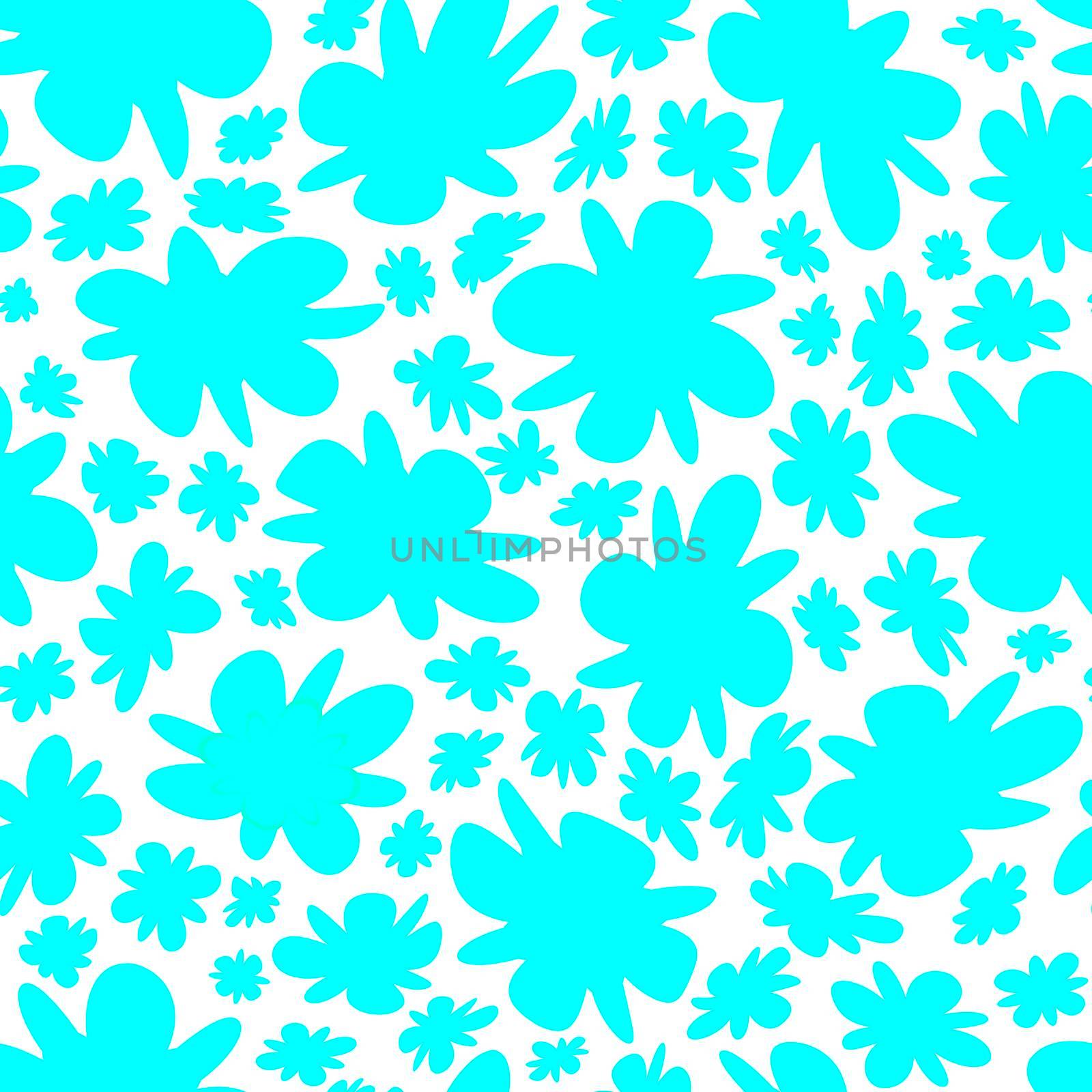 Trendy fabric pattern with miniature flowers.Summer print.Fashion design.Motifs scattered random.Elegant template for fashion prints.Good for fashion,textile,fabric,gift wrapping paper.Azure on white.