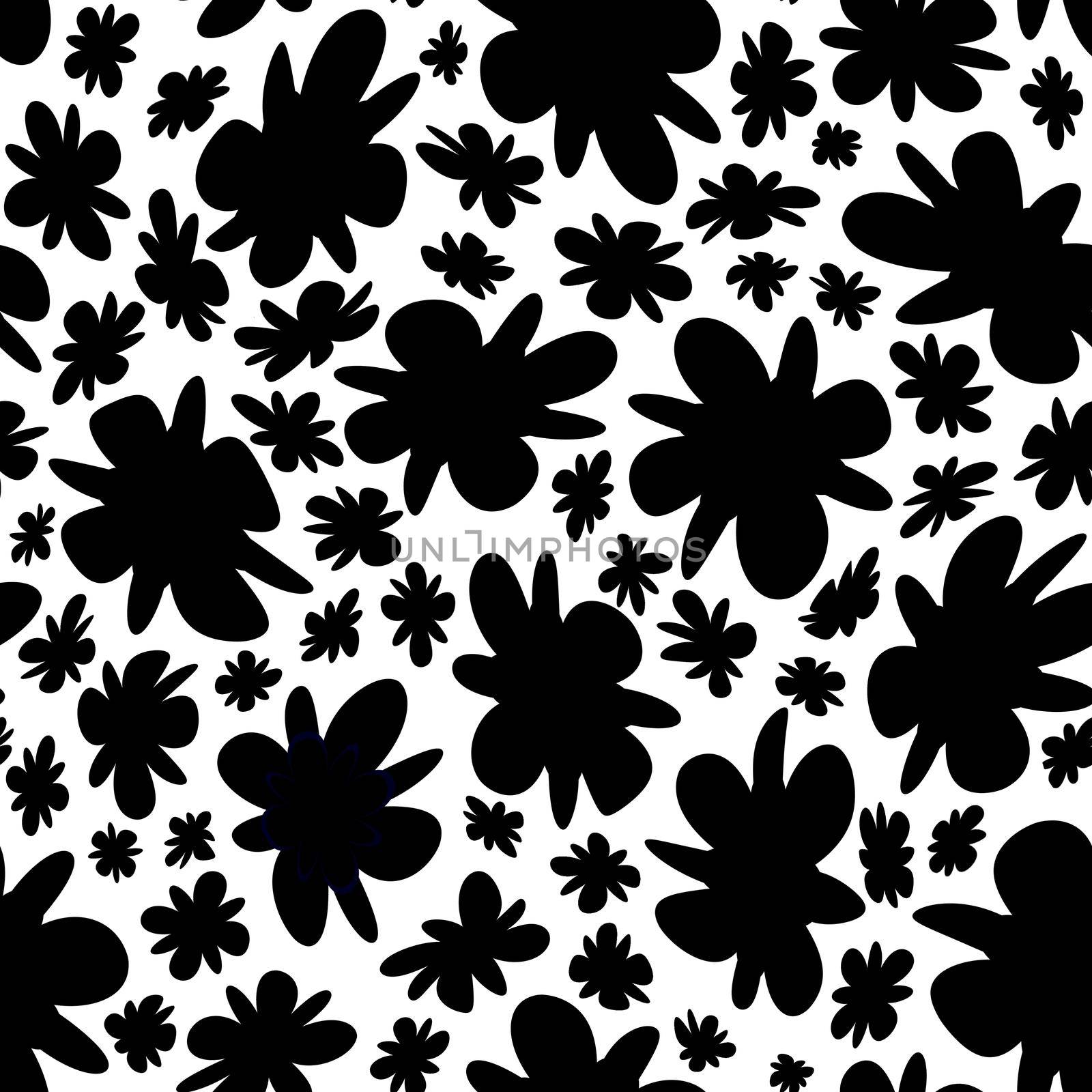 Trendy fabric pattern with miniature flowers.Summer print.Fashion design.Motifs scattered random.Elegant template for fashion prints.Good for fashion,textile,fabric,gift wrapping paper.Black on white.