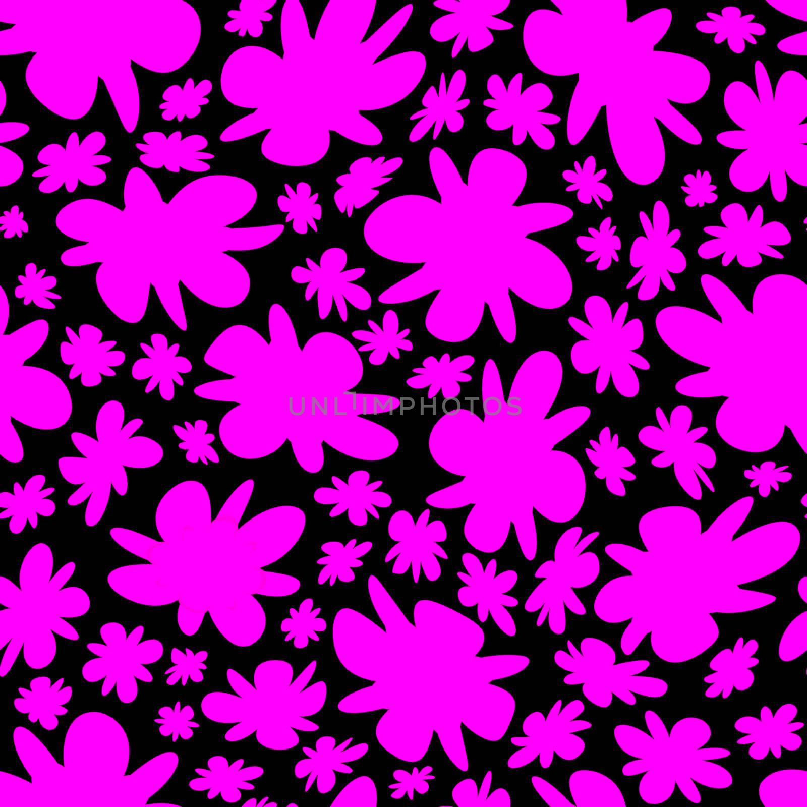 Trendy fabric pattern with miniature flowers.Summer print.Fashion design.Motifs scattered random.Elegant template for fashion prints.Good for fashion,textile,fabric,gift wrapping paper.Pink on black by Angelsmoon