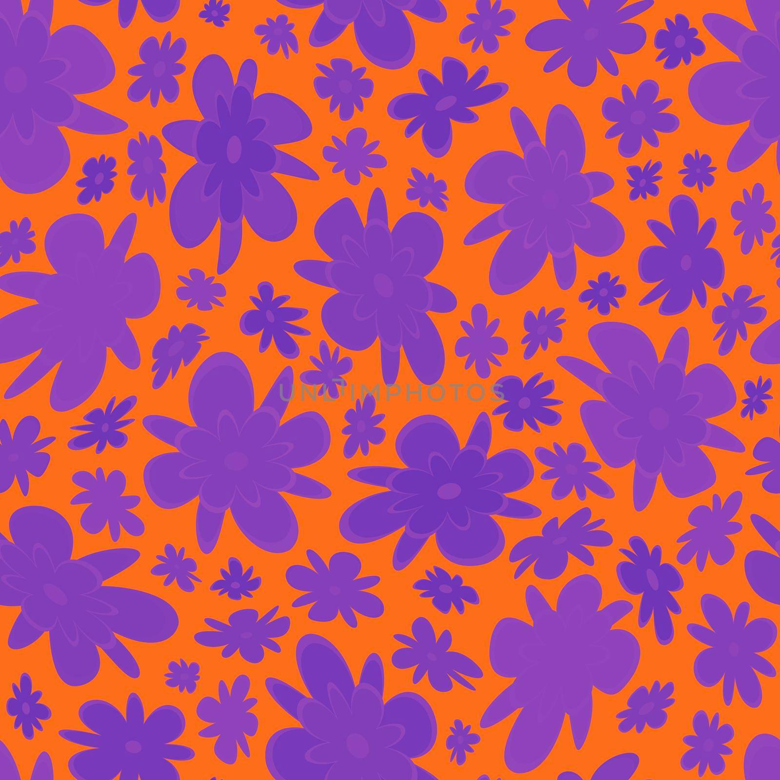 Trendy fabric pattern with miniature flowers.Summer print.Fashion design.Motifs scattered random.Elegant template for fashion prints.Good for fashion,textile,fabric,gift wrapping paper.Orange lilac by Angelsmoon