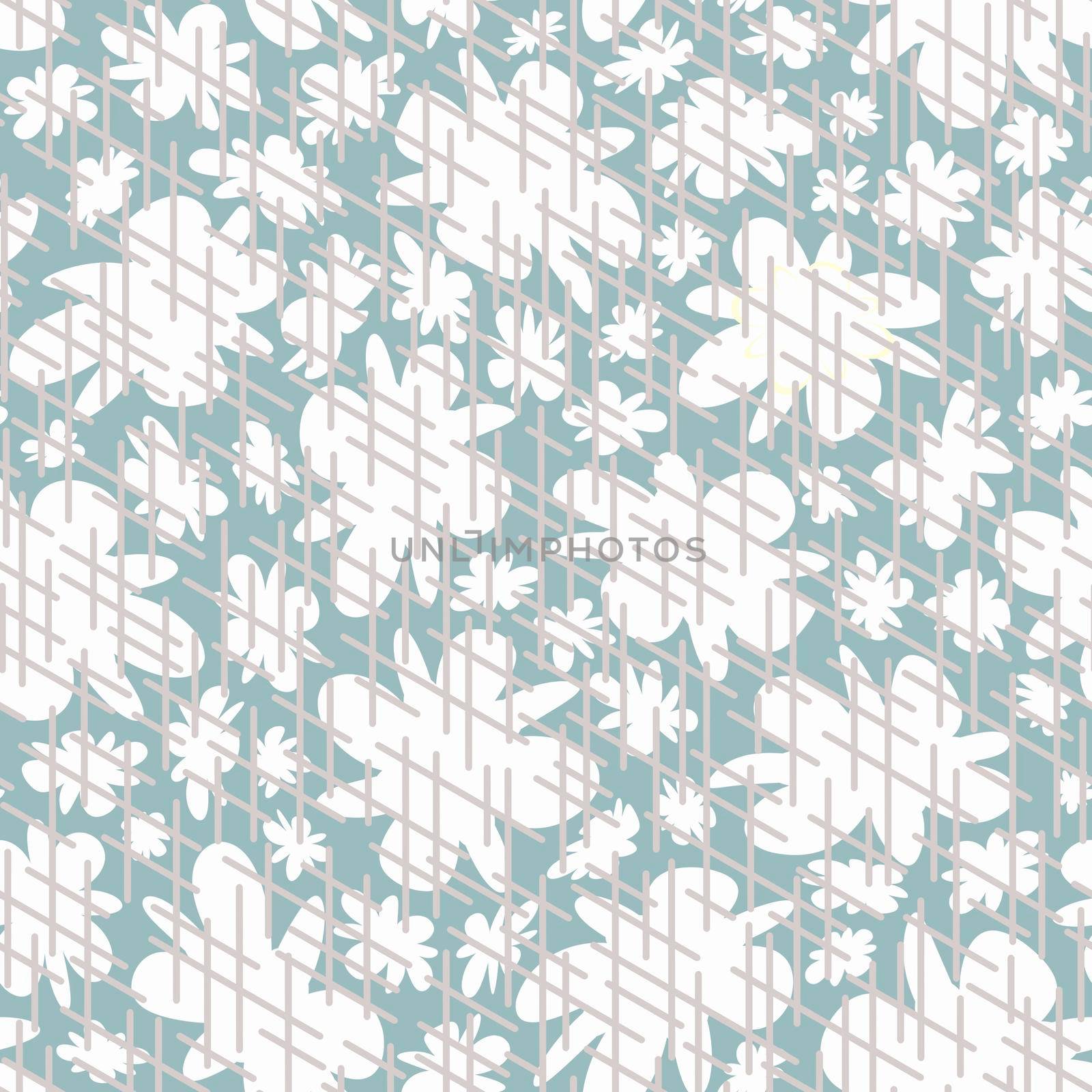 Trendy fabric pattern with miniature flowers and lines.Summer print.Fashion design.Motifs scattered random.Elegant template prints.White lilac azure.Good for fashion,textile,fabric,gift wrapping paper