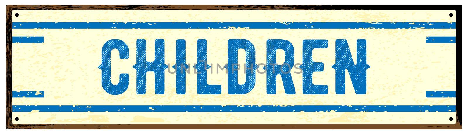 Children Old Metal Sign by Bigalbaloo