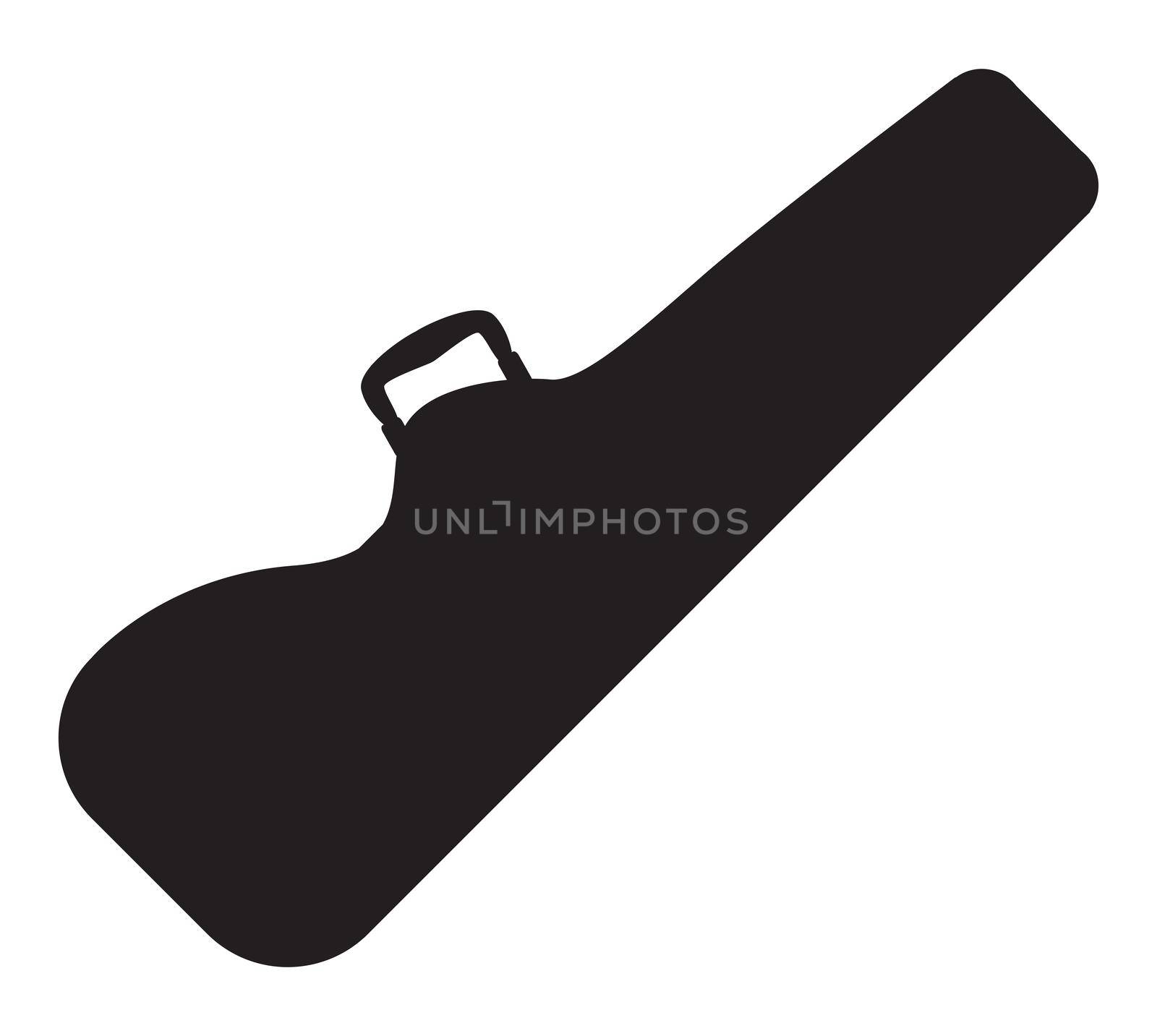 A shaped electric guitar case silhouette on a white background