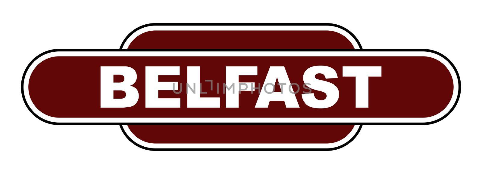 Old Fashioned Belfast Station Name Sign by Bigalbaloo