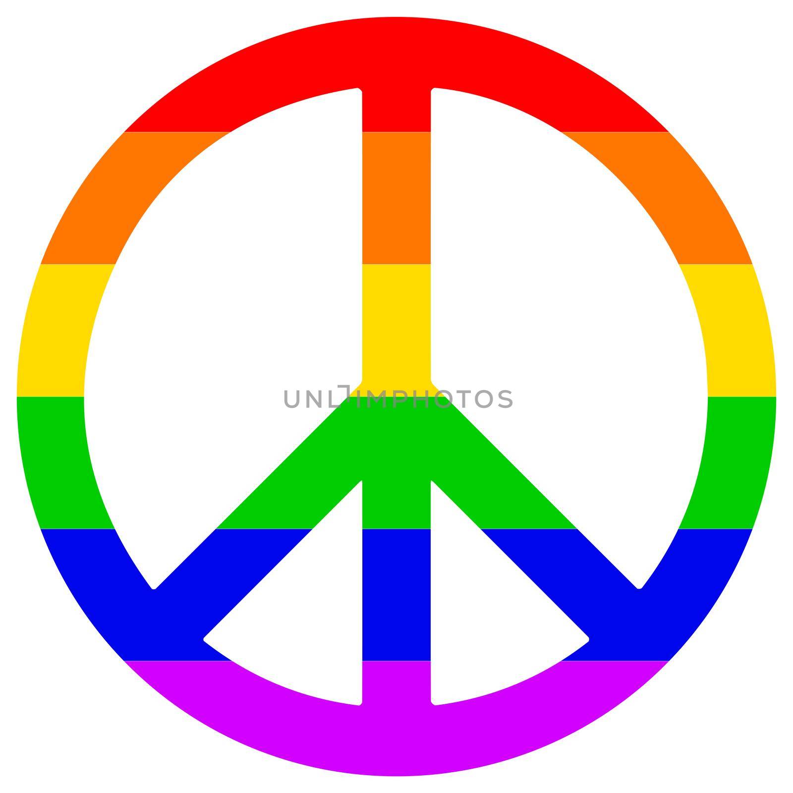Rainbow Peace Sign by Bigalbaloo