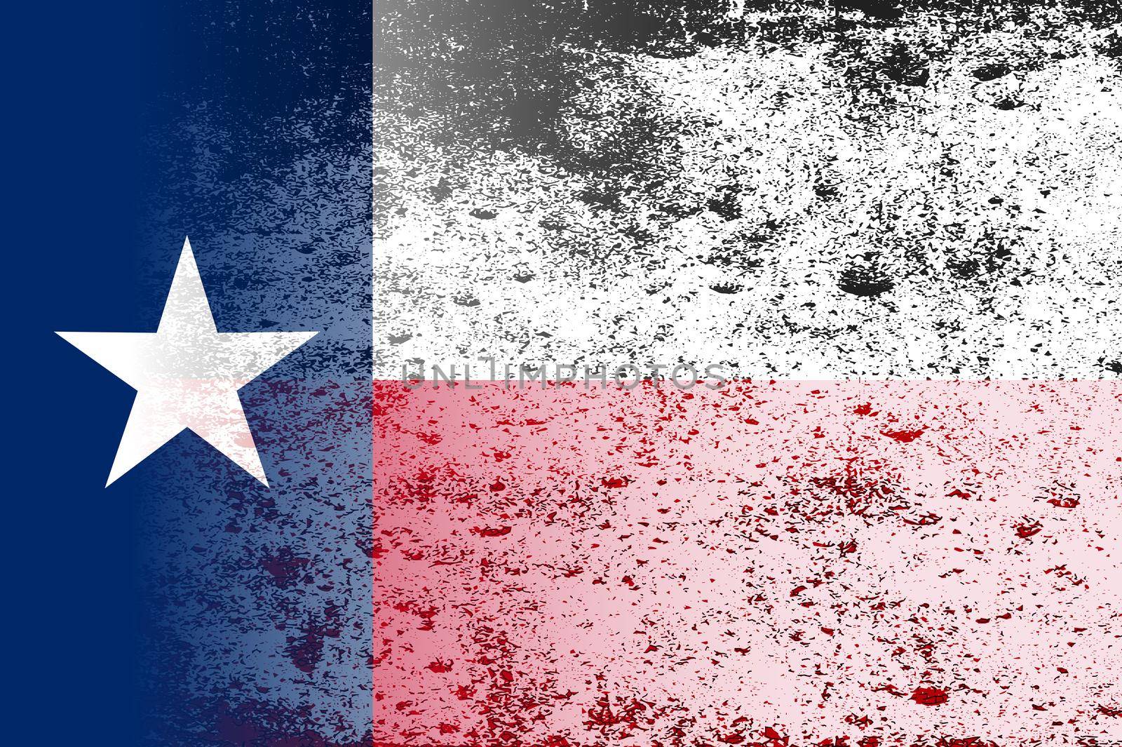 The flag of the USA state of TEXAS with fade and grunge