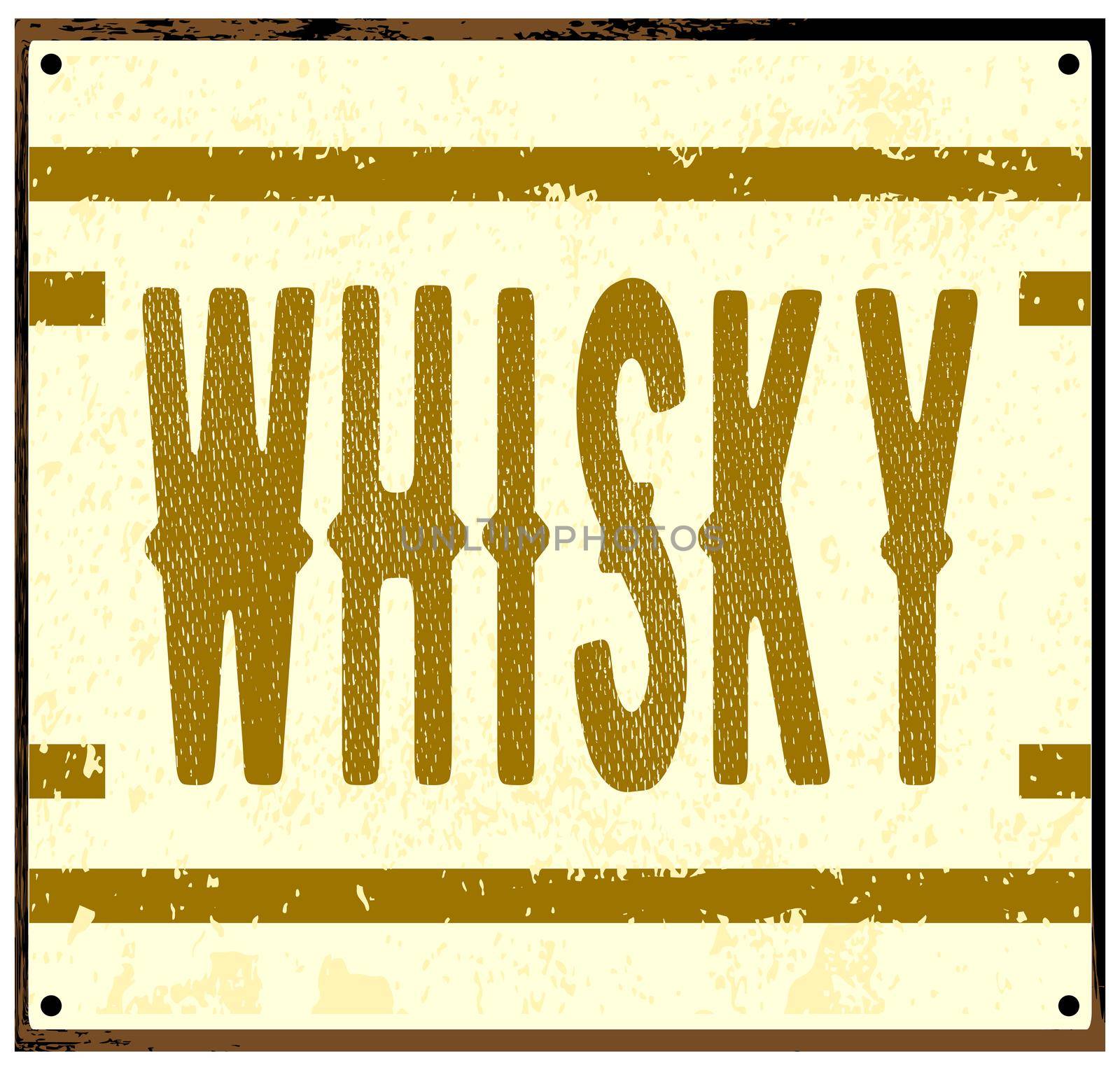 Whisky Old Metal Sign by Bigalbaloo