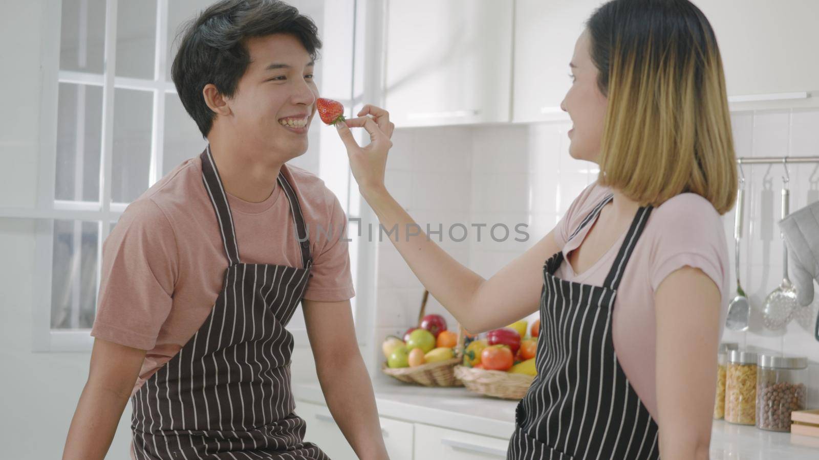 couple husband and wife enjoying smile and laugh by Sorapop