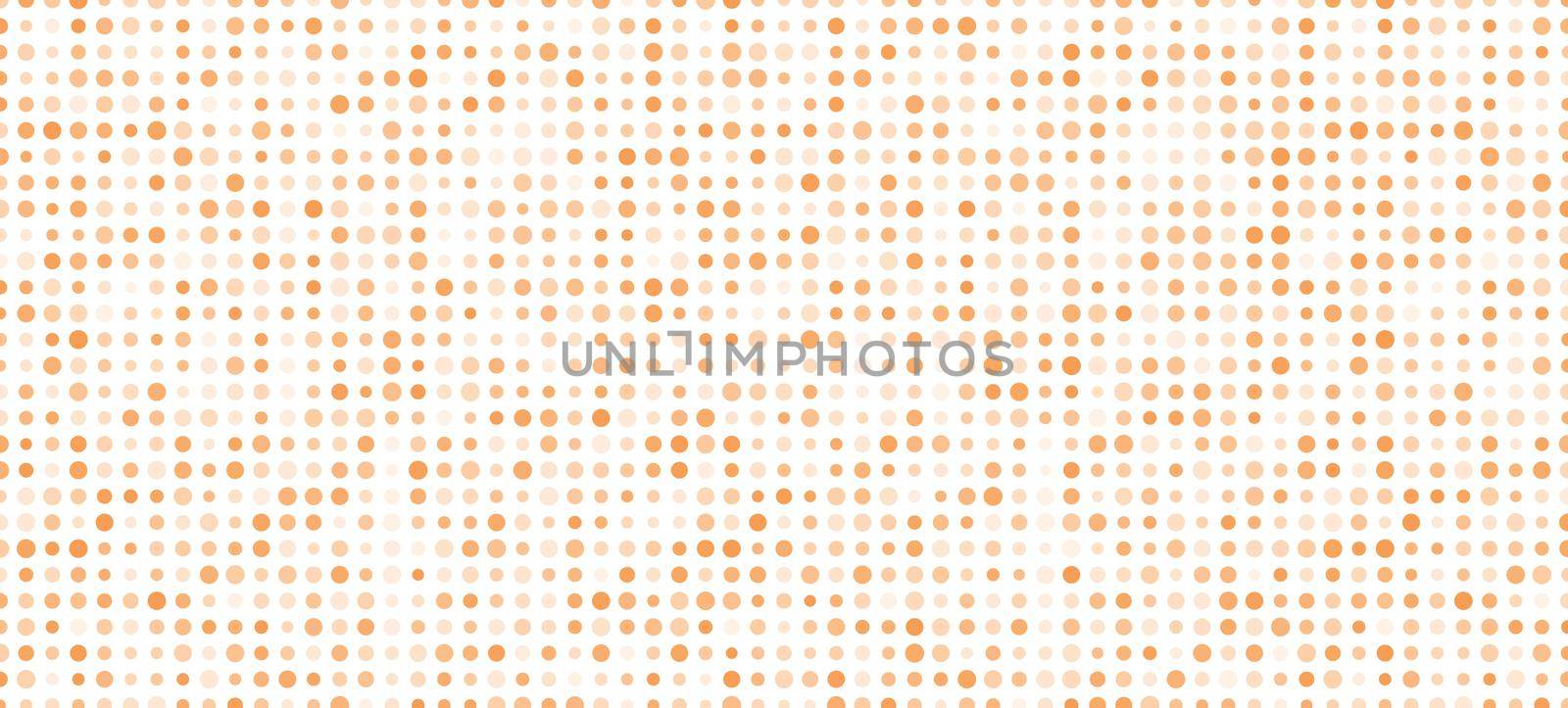 Abstract fashion polka dots background. White dotted pattern with beige gradient circles. Template design for invitation, poster, card, flyer, banner, textile, fabric.