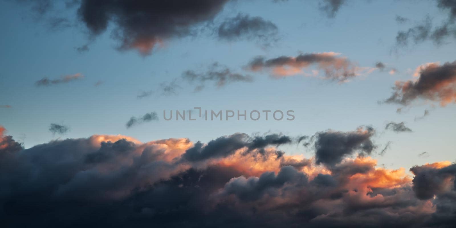 Abstract nature background. Sky with dramatic clouds