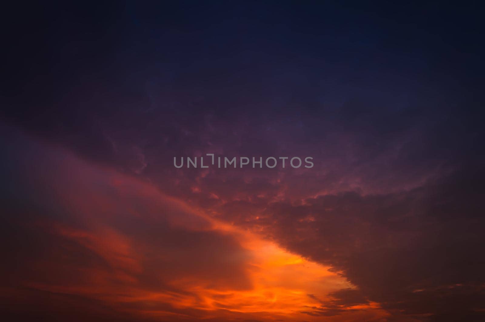 Natural background. Twilight beautiful sky. Twilight colorful sky and cloud with sunlight shine behind background