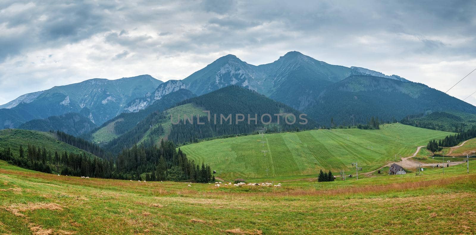 High resolution panorama of mountains  in National Park High Tatra.  Slovakia, Europe