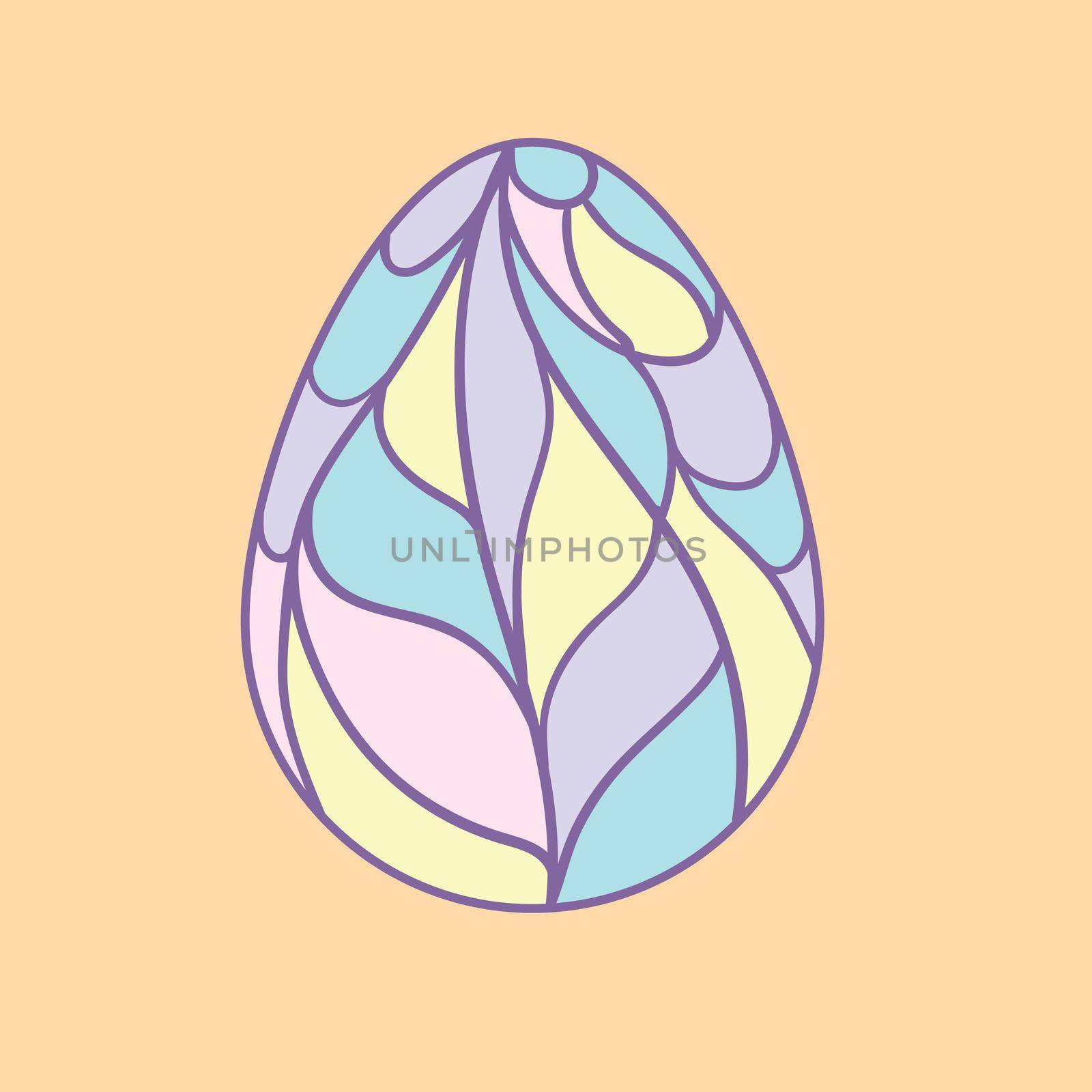 Happy Easter eggs with ornament. Black and white Happy Easter vector illustration. Boho Easter concept design in pastel