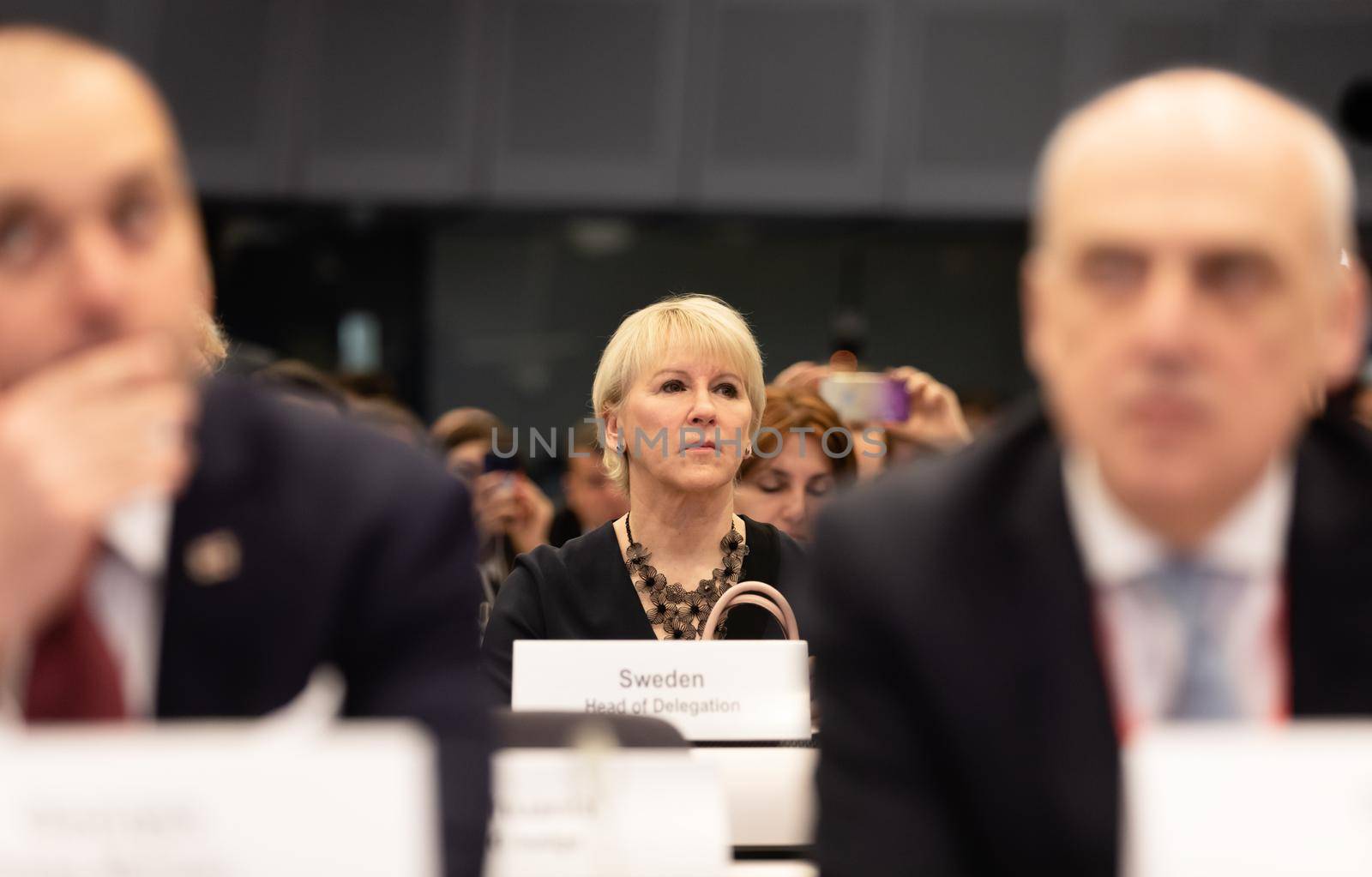 BRUSSELS, BELGIUM - May 14, 2019: Eap Eastern Partnership. Meeting of EU leaders at the EU headquarters. High Level Conference for Eastern Community Leaders in Brussels