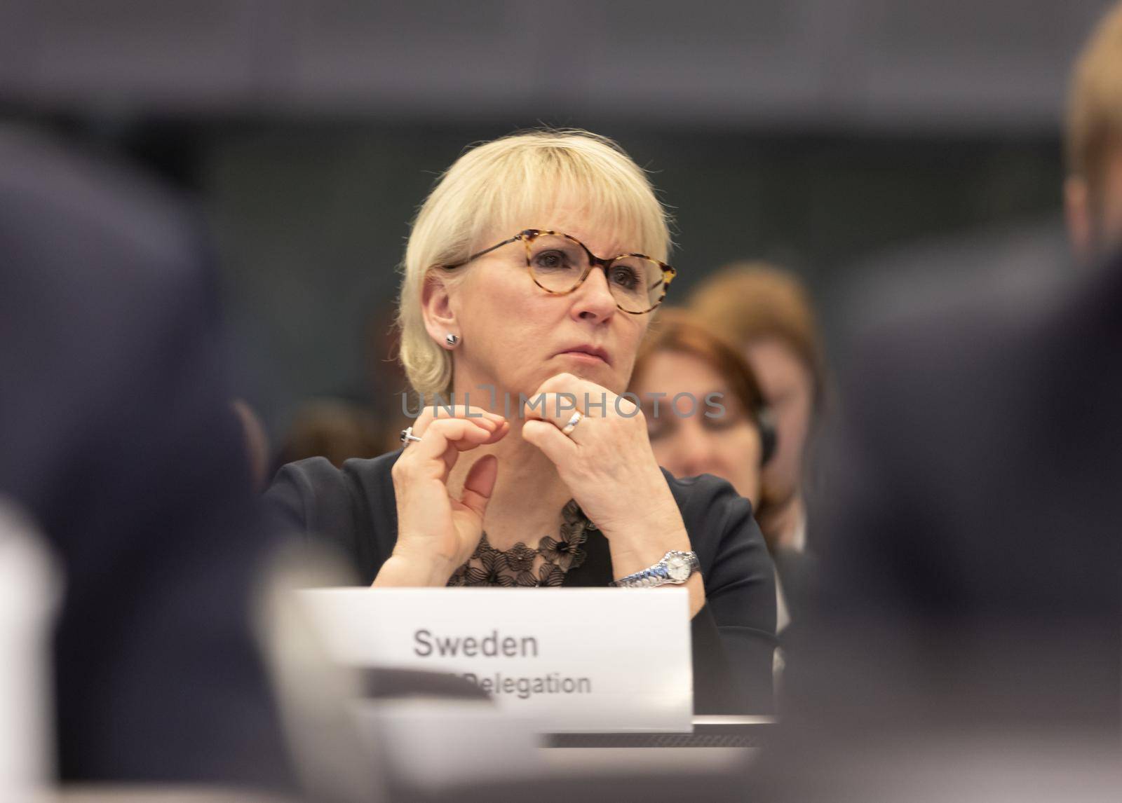 BRUSSELS, BELGIUM - May 14, 2019: Eap Eastern Partnership. Meeting of EU leaders at the EU headquarters. High Level Conference for Eastern Community Leaders in Brussels