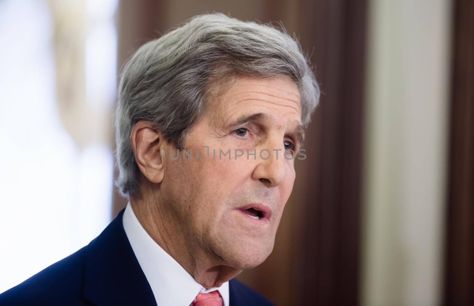 KIEV, UKRAINE - Jul 7, 2016: US Secretary of State John Kerry during a joint press conference with President of Ukraine Petro Poroshenko in Kiev