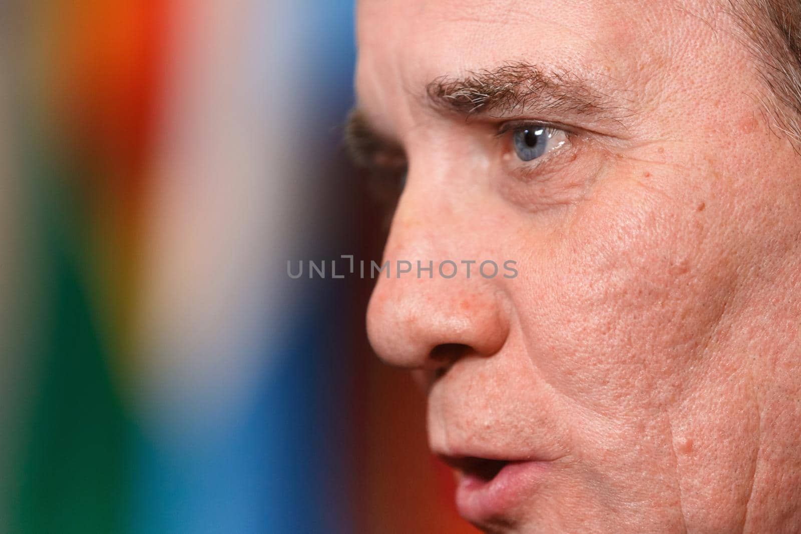 BRUSSELS, BELGIUM - Nov 24, 2017: Prime Minister of the Kingdom of Sweden Stefan Lofven at the Fifth Eastern Partnership Summit
