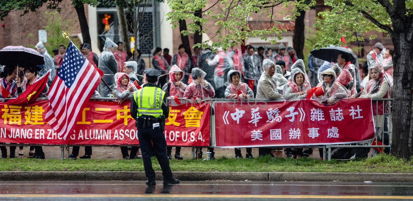 WASHINGTON D.C., USA - Apr 01, 2016: A peaceful demonstration of Chinese activists during the Nuclear Security Summit in Washington, DC
