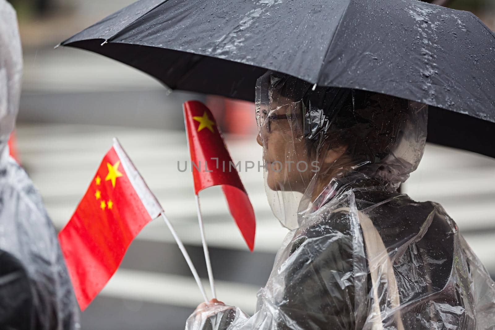WASHINGTON D.C., USA - Apr 01, 2016: A peaceful demonstration of Chinese activists during the Nuclear Security Summit in Washington, DC
