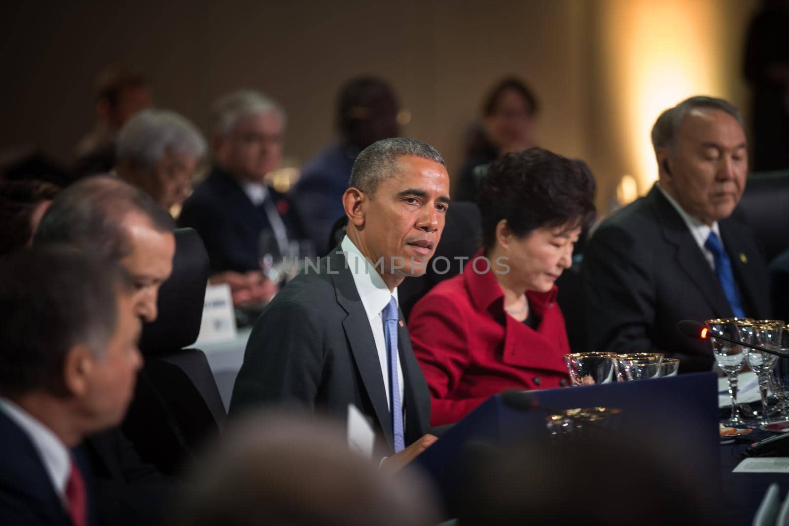 WASHINGTON D.C., USA - Mar 31, 2016: United States President Barack Obama at the Nuclear Security Summit which is a world summit, aimed at preventing nuclear terrorism around the globe