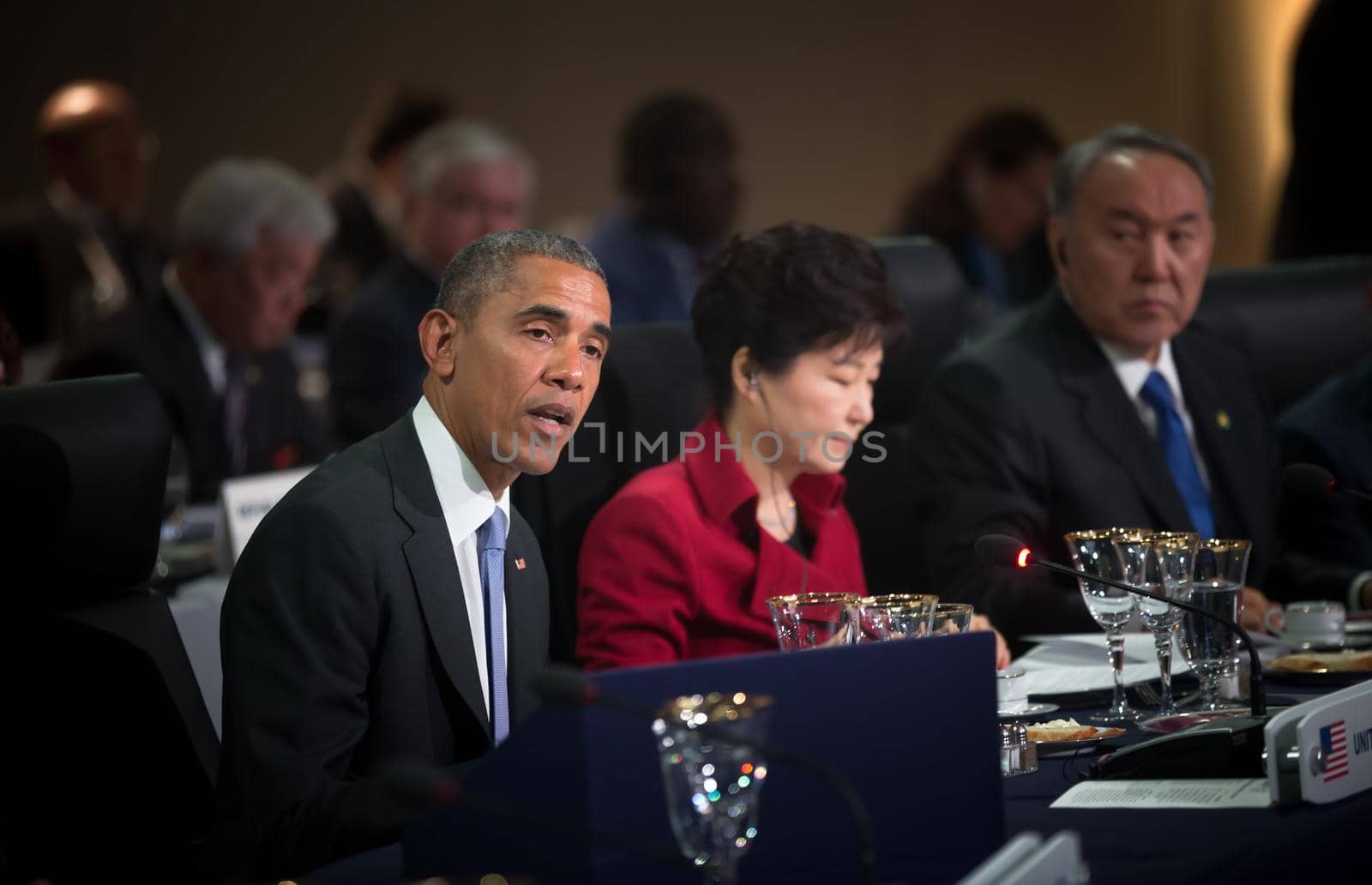WASHINGTON D.C., USA - Mar 31, 2016: United States President Barack Obama at the Nuclear Security Summit which is a world summit, aimed at preventing nuclear terrorism around the globe