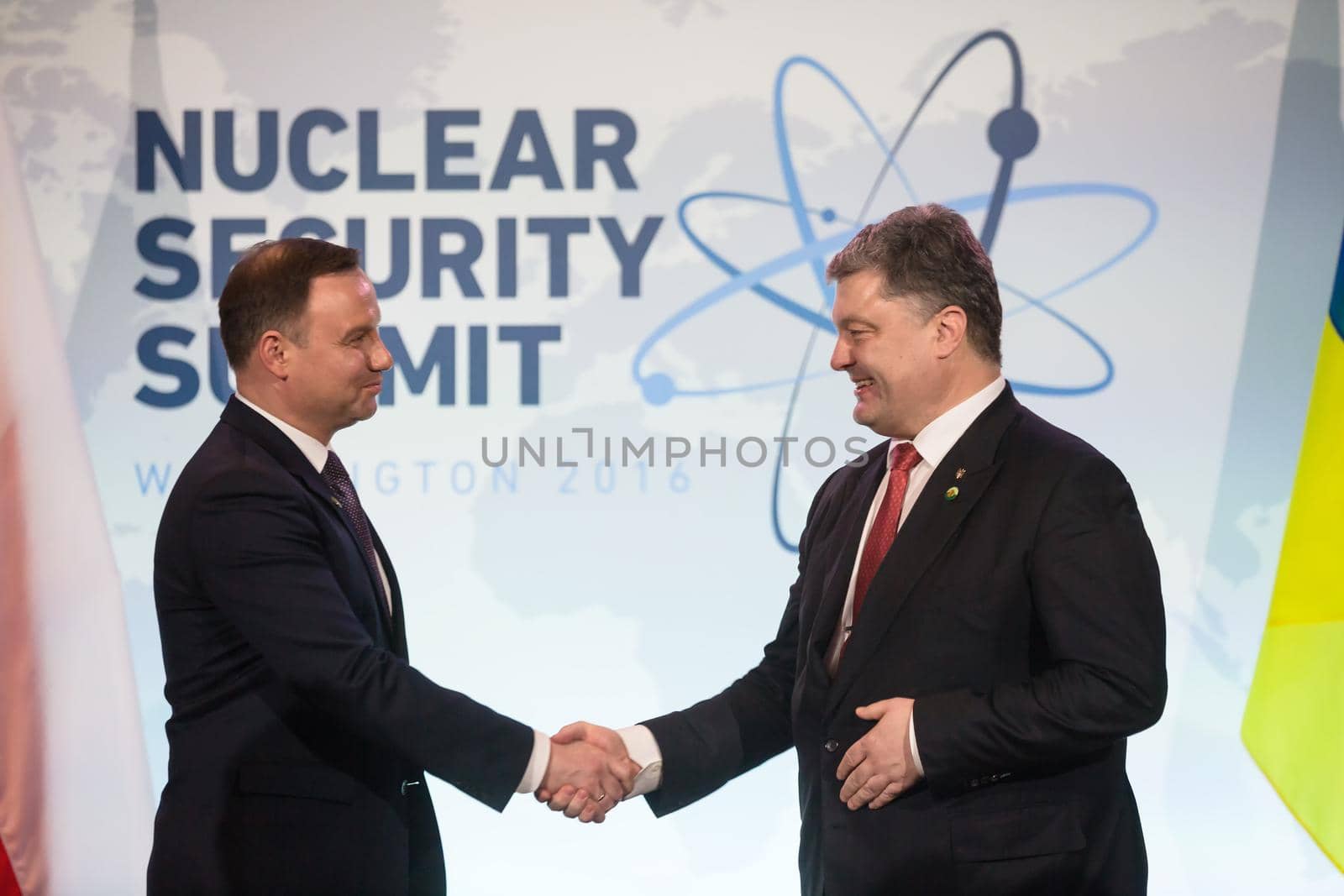 WASHINGTON D.C., USA - Apr 01, 2016: President of Ukraine Petro Poroshenko and President of Poland Andrzej Duda at the Nuclear Security Summit in Washington