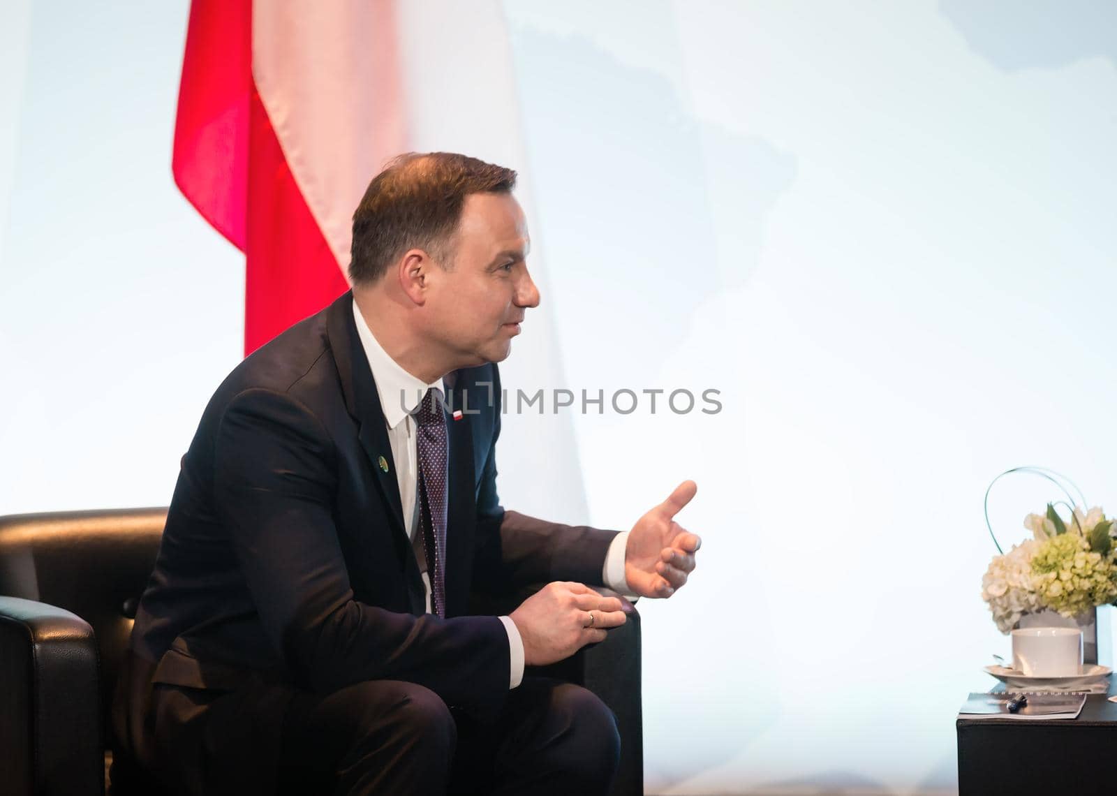 WASHINGTON D.C., USA - Apr 01, 2016: President of Poland Andrzej Duda at the Nuclear Security Summit in Washington