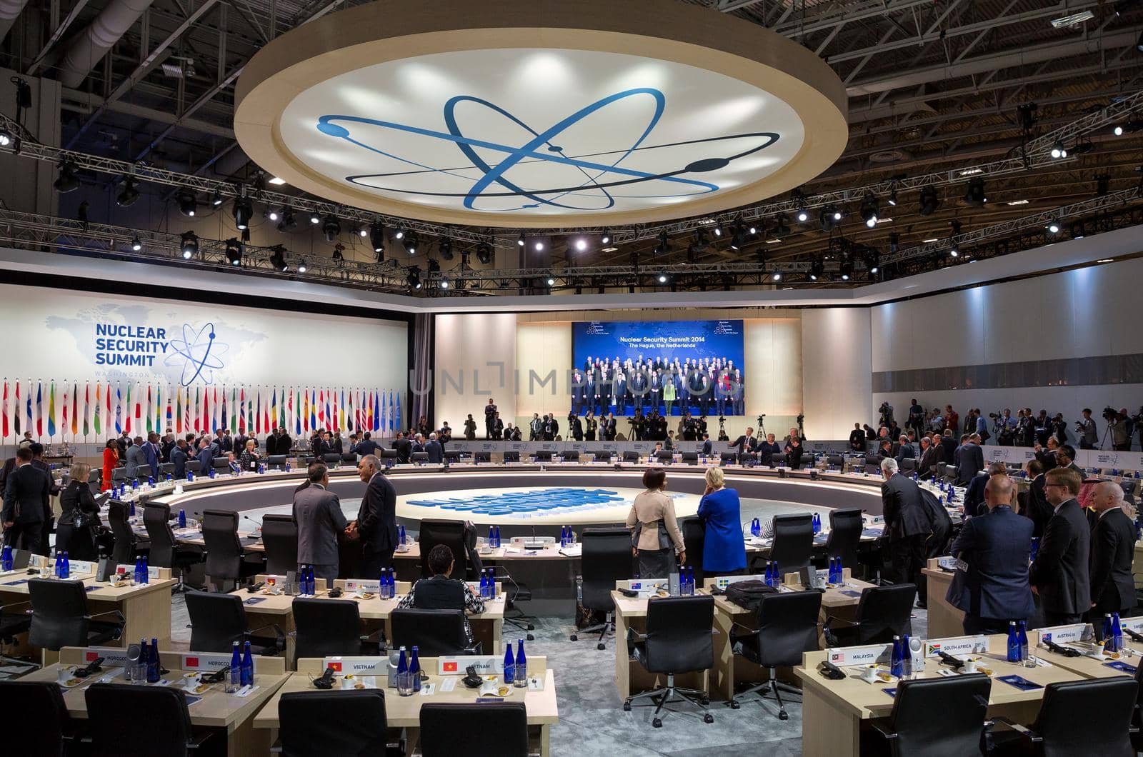 WASHINGTON D.C., USA - Mar 31, 2016: Working moments at the Nuclear Security Summit in Washington. The Nuclear Security Summit is a world summit, aimed at preventing nuclear terrorism around the globe