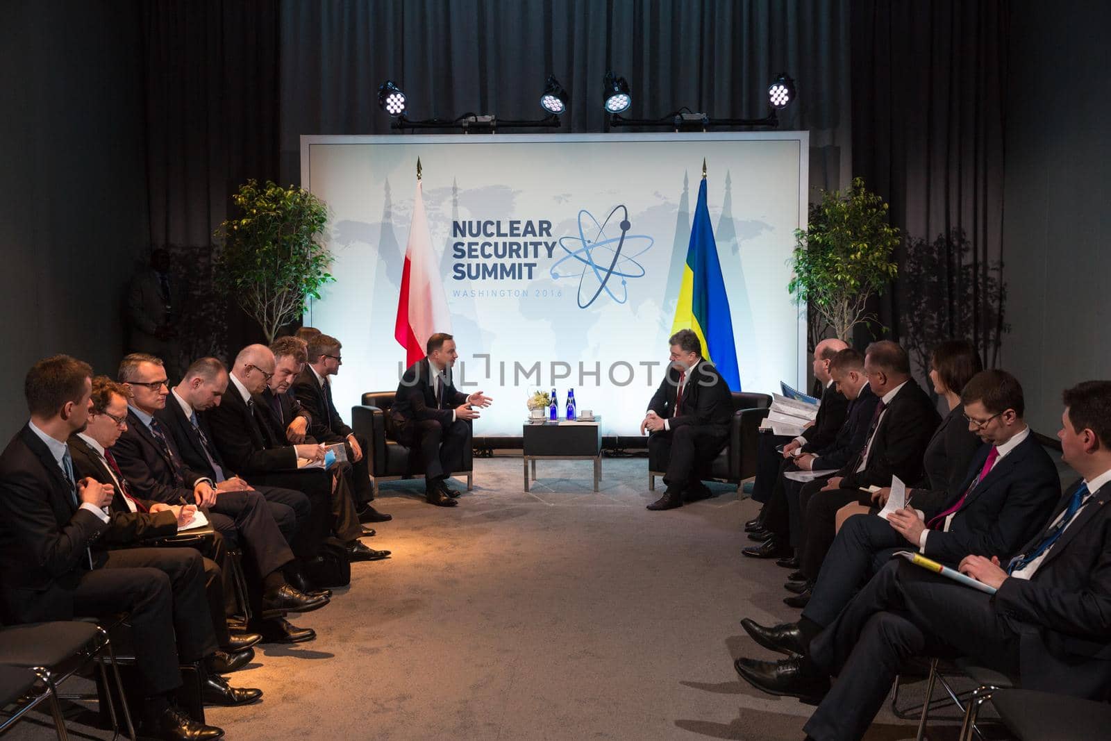 WASHINGTON D.C., USA - Apr 01, 2016: President of Ukraine Petro Poroshenko and President of Poland Andrzej Duda at the Nuclear Security Summit in Washington
