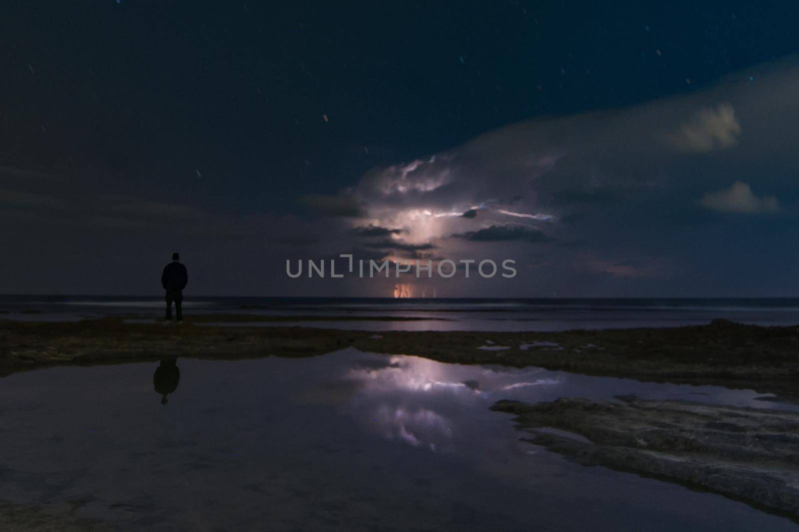 Night storm nature electricity forces