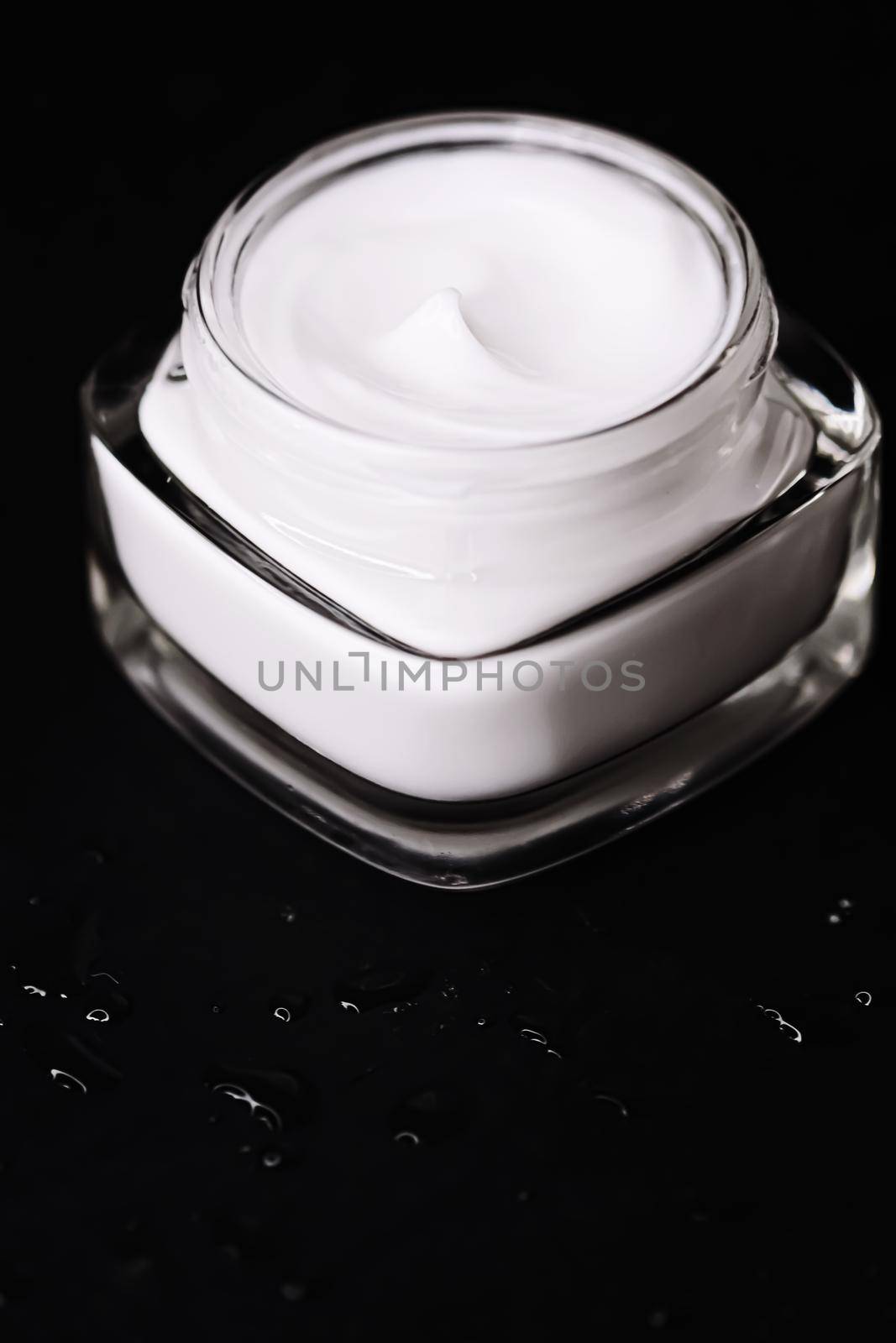 Face cream jar, cosmetic and skincare closeup