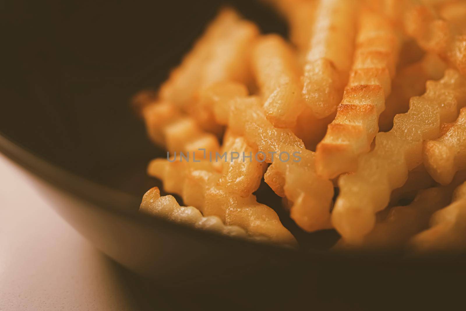 Homemade french fries, comfort food closeup
