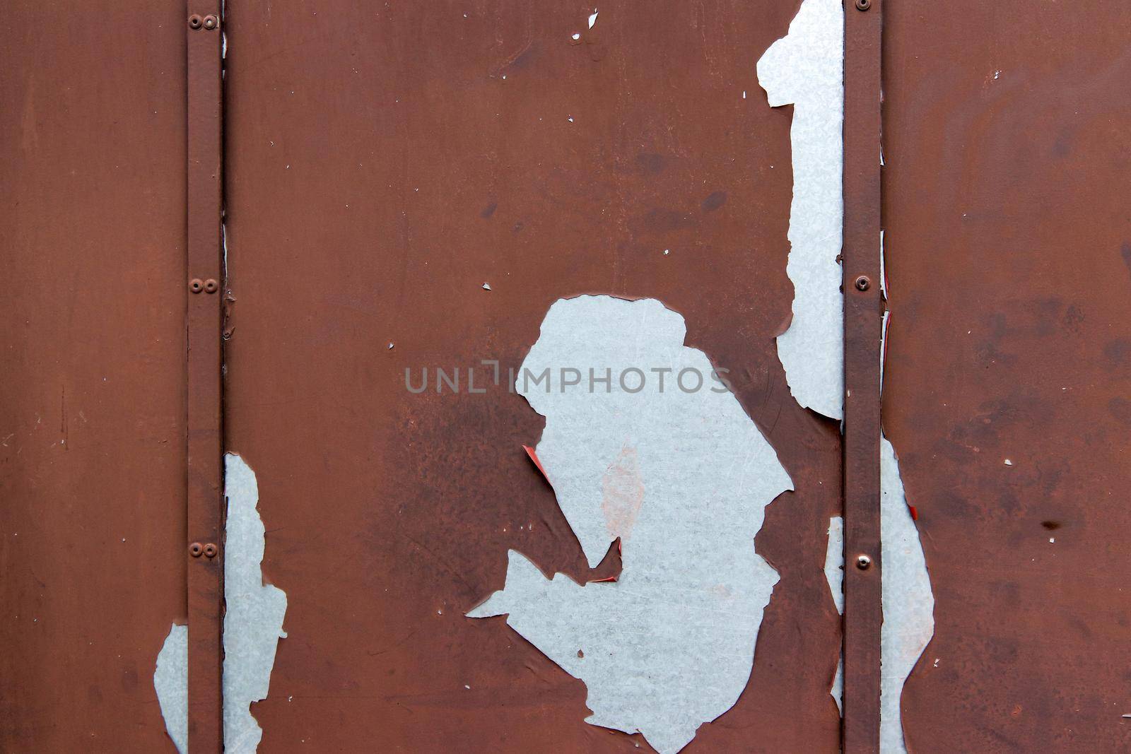 Old metal sheet with peeling paint by Mibuch