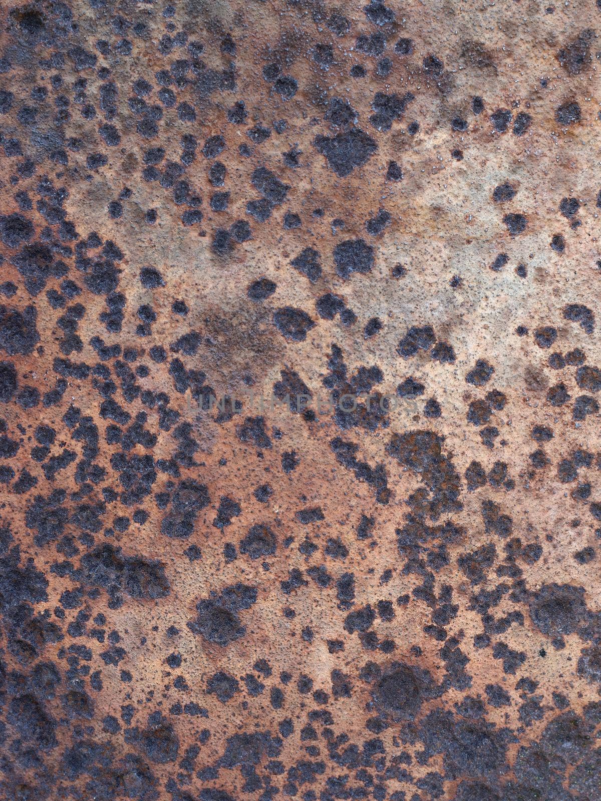 Detail of the corroded and worn surface of the iron plate