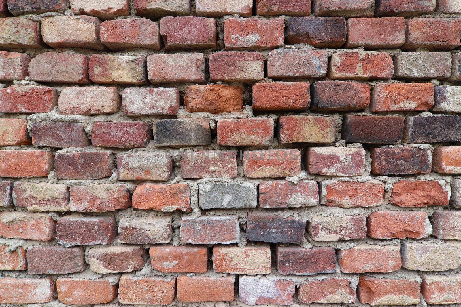 Detail of the old brick wall - brick pattern